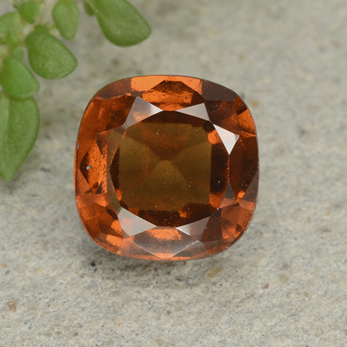 Granato essonite naturale arancione da 1,95 ct, taglio a cuscino, VVS-VS