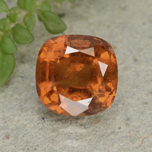 1.88ct Naturale Arancione scuro Granato hessonite, Cuscino, VS-SI