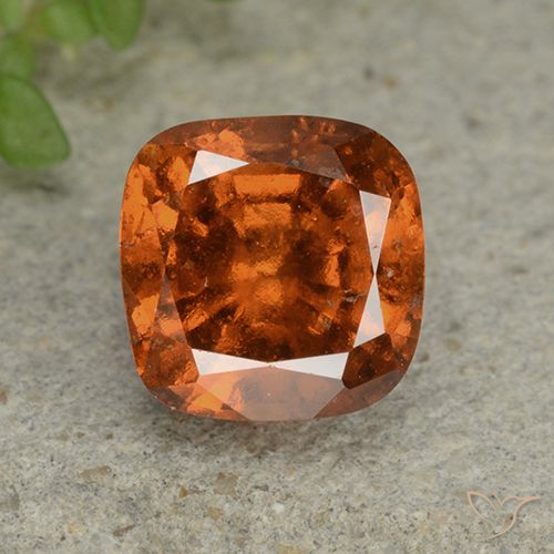 1.78ct Naturale Arancione scuro Granato hessonite, Cuscino, VS-SI