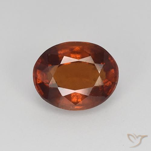 1.56ct Naturale Marrone caldo Granato hessonite, Ovale, VS