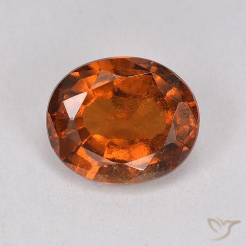 1.80ct Naturale Arancione rossastra Granato hessonite, Ovale, VS-SI