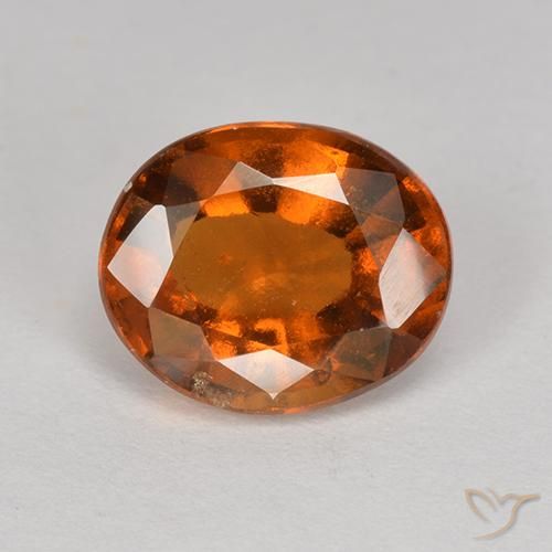 1.76ct Naturale Arancia Fuoco Granato hessonite, Ovale, VS
