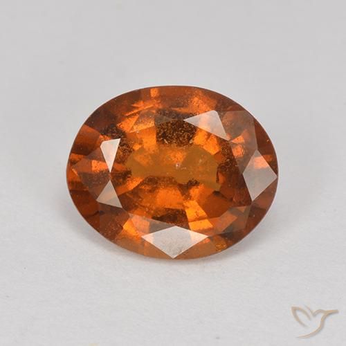 1.80ct Naturale Arancione scuro Granato hessonite, Ovale, VS-SI