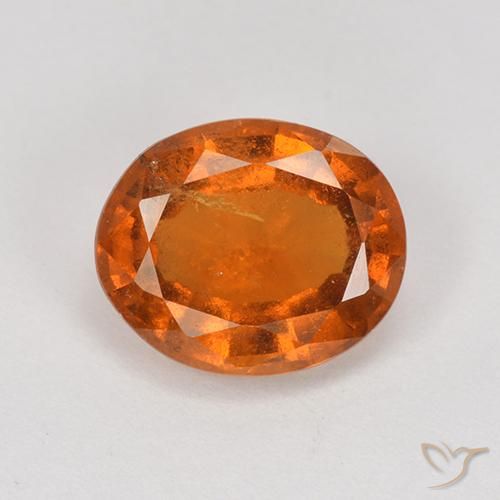 2.18ct Naturale Arancione scuro Granato hessonite, Ovale, VS-SI