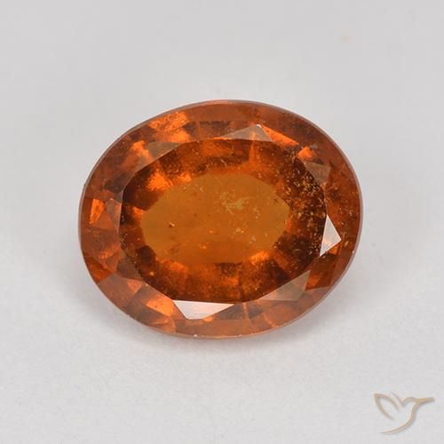 1.90ct Naturale Arancione rossastra Granato hessonite, Ovale, VS-SI