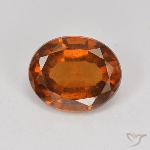 2.00ct Naturale Arancione Ambra Granato hessonite, Ovale, VS