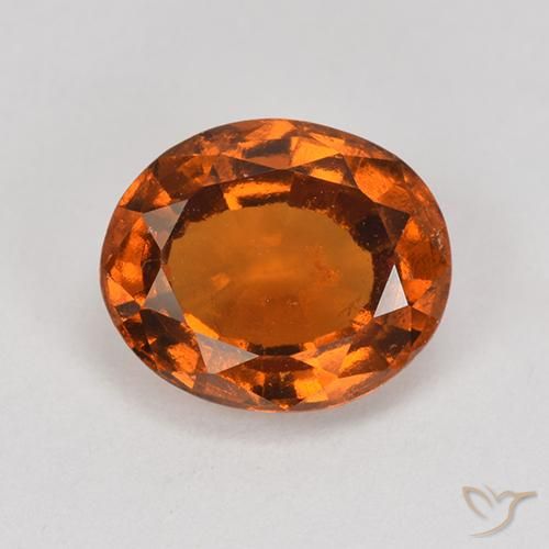 1.87ct Naturale Arancione scuro Granato hessonite, Ovale, VS