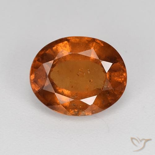 2.01ct Naturale Arancione rossastra Granato hessonite, Ovale, VS-SI