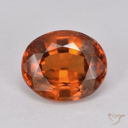 2.26ct Naturale Arancione scuro Granato hessonite, Ovale, VS