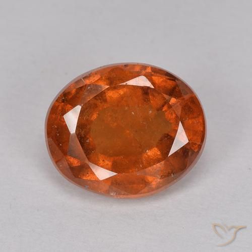 2.17ct Naturale Arancione Ambra Granato hessonite, Ovale, VS-SI