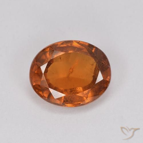 2.00ct Naturale Arancione scuro Granato hessonite, Ovale, VS-SI