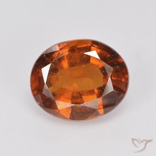 2.38ct Naturale Arancione rossastra Granato hessonite, Ovale, VS-SI