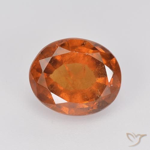 2.29ct Naturale Arancione scuro Granato hessonite, Ovale, VS-SI