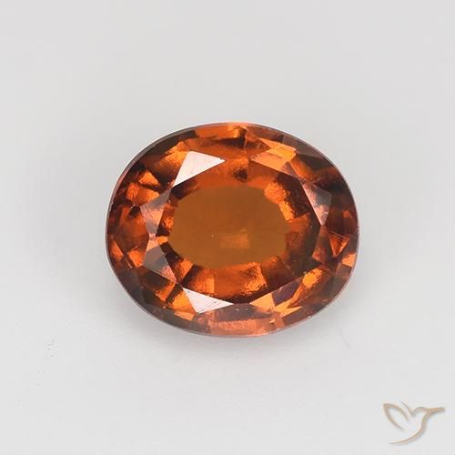 1.36ct Naturale Arancione scuro Granato hessonite, Ovale, VVS-VS