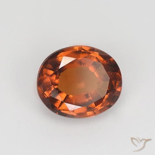 Granato hessonite Arancione scuro naturale da 1.36 ct, Ovale, VVS-VS