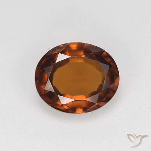 1.58ct Naturale Arancione rossastra Granato hessonite, Ovale, VVS-VS