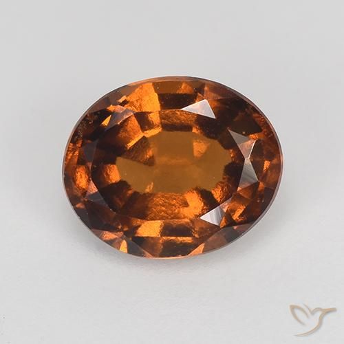 1.43ct Naturale Arancione Ambra Granato hessonite, Ovale, VVS-VS