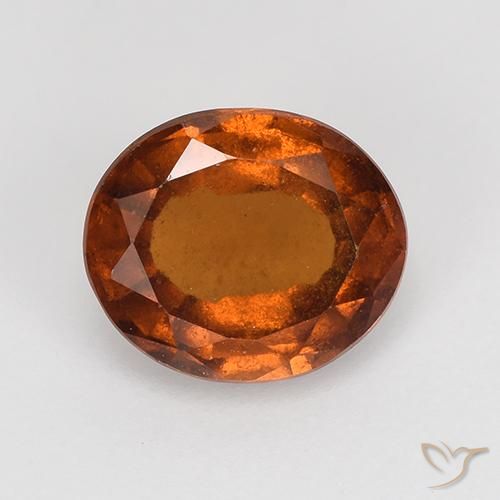1.75ct Naturale Arancione rossastra Granato hessonite, Ovale, VS