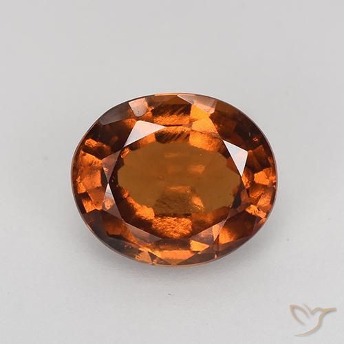 1.57ct Naturale Arancione Ambra Granato hessonite, Ovale, VS