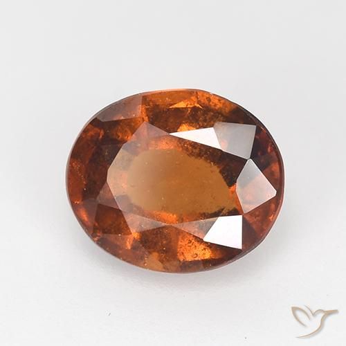 Granato hessonite Arancione rossastra naturale da 1.61 ct, Ovale, VS-SI