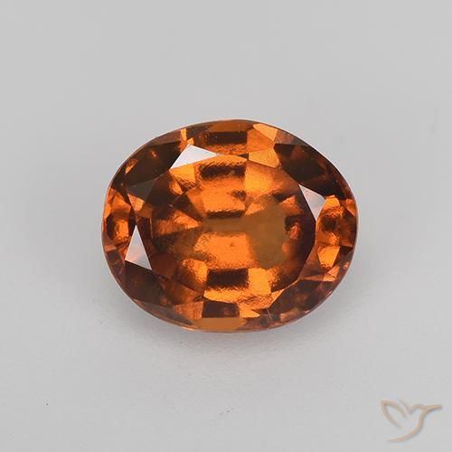 1.75ct Naturale Arancione scuro Granato hessonite, Ovale, VVS-VS