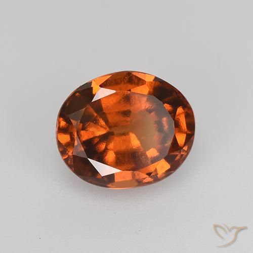 Granato hessonite Arancione scuro naturale da 1.75 ct, Ovale, VVS-VS