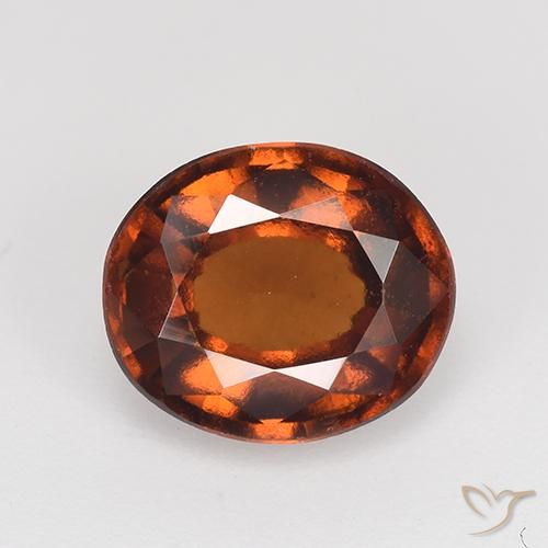 2.87ct Naturale Arancione rossastra Granato hessonite, Ovale, VS