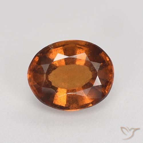 1.69ct Naturale Arancione rossastra Granato hessonite, Ovale, VS-SI