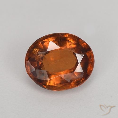 1.15ct Naturale Arancione scuro Granato hessonite, Ovale, VS