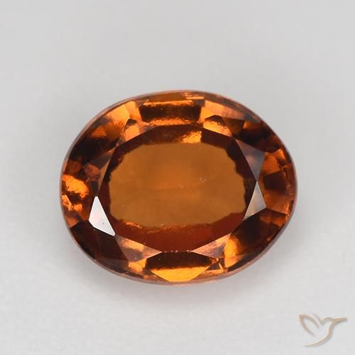 1.68ct Naturale Arancione Ambra Granato hessonite, Ovale, VS