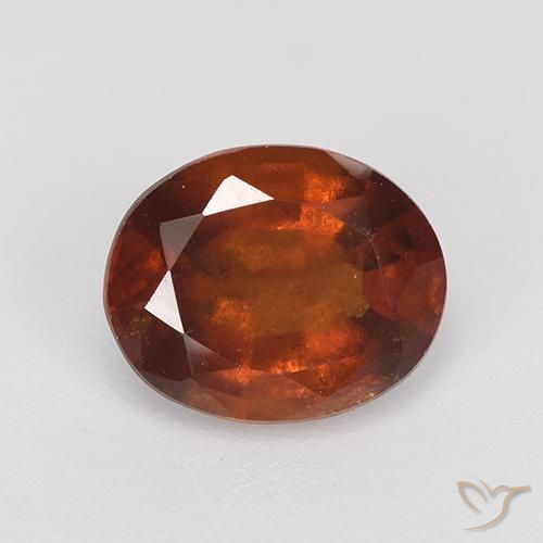 2.10ct Naturale Arancione scuro Granato hessonite, Ovale, VS-SI