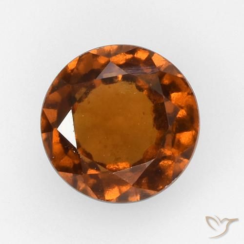 Granato hessonite Arancione Ambra naturale da 2.58 ct, Taglio rotondo, VS