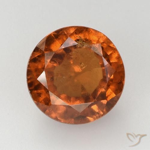 Granato hessonite Arancio medio-scuro naturale da 4.10 ct, Taglio rotondo, VS-SI
