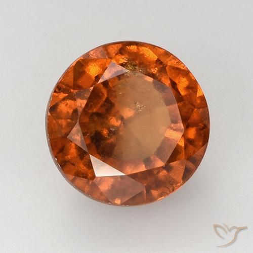 Granato hessonite Arancio medio-scuro naturale da 4.10 ct, Taglio rotondo, VS-SI
