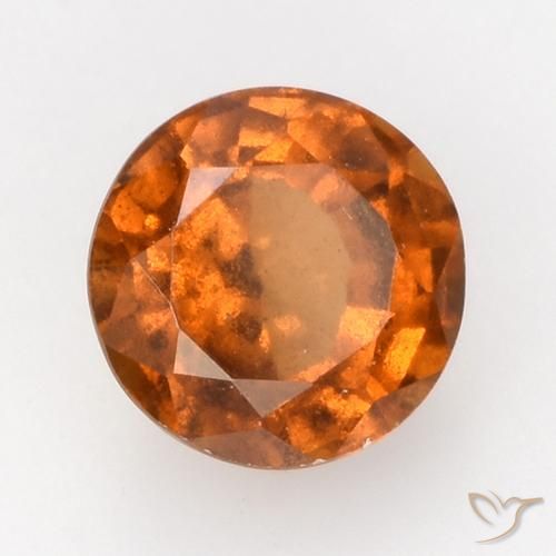Granato hessonite Arancione scuro naturale da 1.72 ct, Rotondo, VS