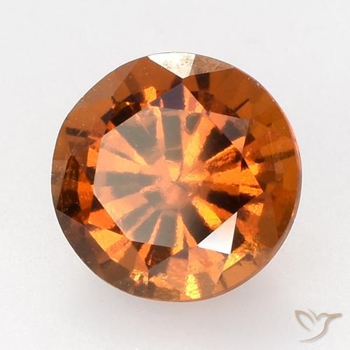 Granato hessonite Arancione scuro naturale da 1.61 ct, Taglio rotondo, VVS-VS