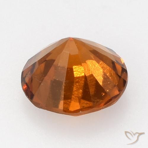 Granato hessonite Arancione scuro naturale da 1.61 ct, Taglio rotondo, VVS-VS