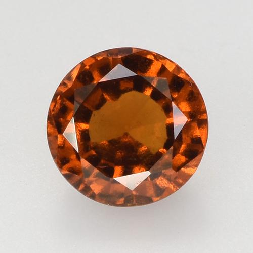 Granato hessonite Arancione rossastra naturale da 1.73 ct, Taglio rotondo, VVS-VS