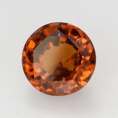 Granato hessonite Arancione rossastra naturale da 1.73 ct, Taglio rotondo, VVS-VS