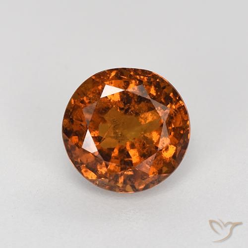 1.76ct Naturale Arancione rossastra Granato hessonite, Rotondo, VS-SI