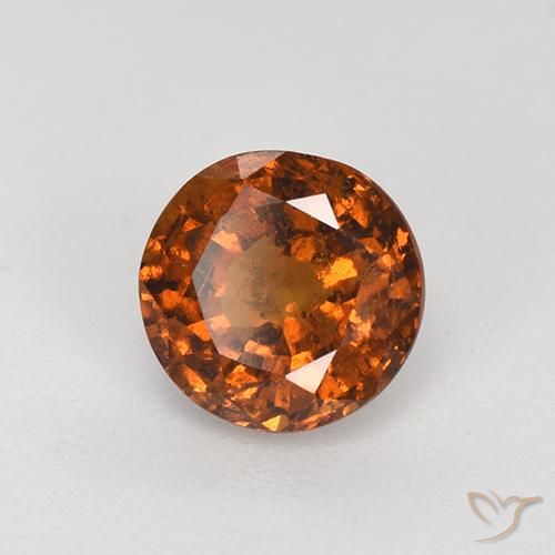 Granato hessonite Arancione rossastra naturale da 1.76 ct, Rotondo, VS-SI