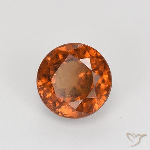 Granato hessonite Arancione rossastra naturale da 1.83 ct, Rotondo, VS-SI