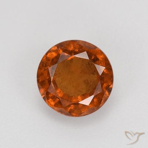 1.85ct Naturale Arancione scuro Granato hessonite, Rotondo, VS-SI