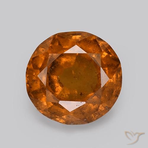 2.60ct Naturale Arancione scuro Granato hessonite, Rotondo, VS-SI