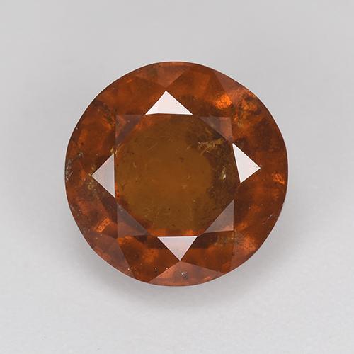 Granato essonite naturale arancione da 3,38 ct, taglio rotondo, VS-SI