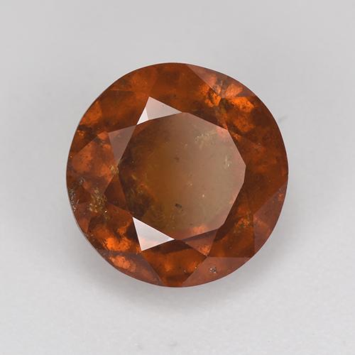 Granato essonite naturale arancione da 3,38 ct, taglio rotondo, VS-SI