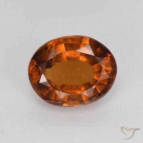 1.34ct Naturale Arancione scuro Granato hessonite, Ovale, VS-SI
