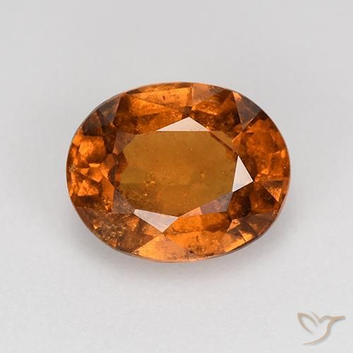 1.65ct Naturale Arancione Ambra Granato hessonite, Ovale, VS-SI