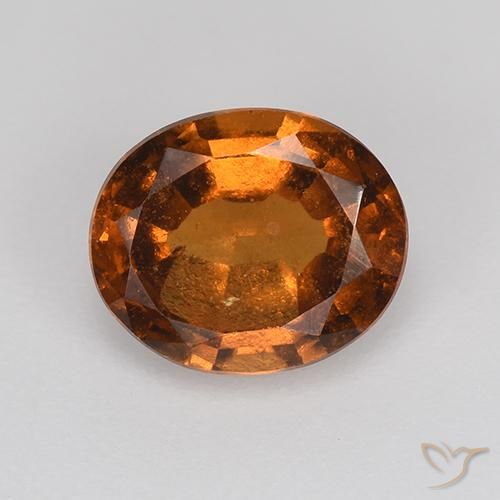 1.70ct Naturale Arancio medio-scuro Granato hessonite, Ovale, VS-SI