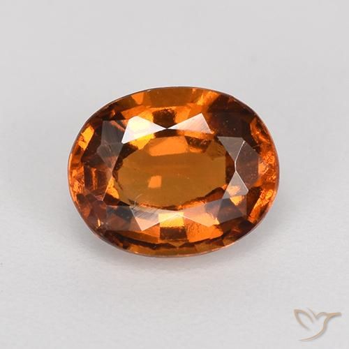 1.24ct Naturale Arancione scuro Granato hessonite, Ovale, VS